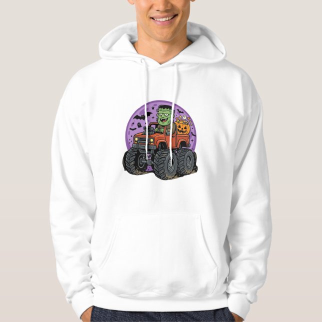 Veste À Capuche Conception graphique de camion monstre Frankenstei (Devant)
