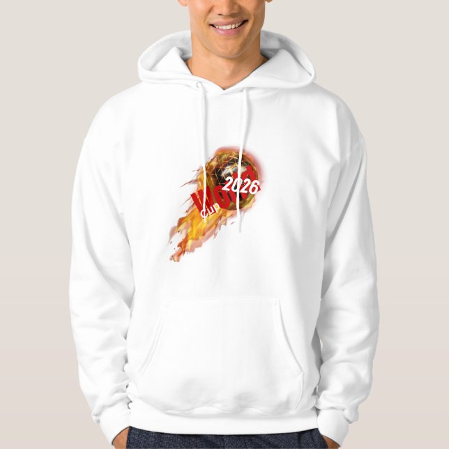 Veste À Capuche Conception Graphique de la Coupe du Monde de Footb (Devant)