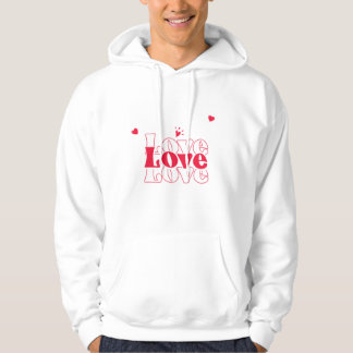 Veste À Capuche Conception graphique de typographie d'amour rouge