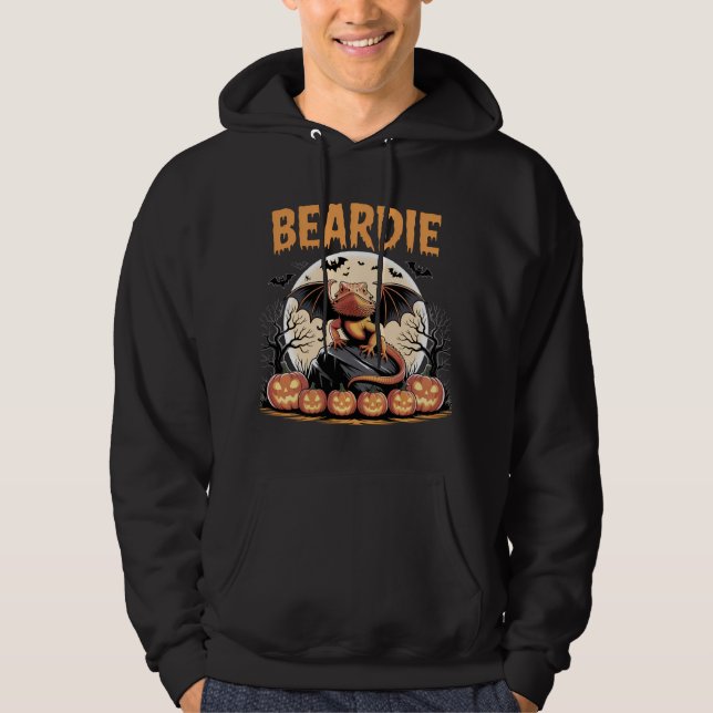 Veste À Capuche Conception nocturne de Beardie Halloween (Devant)