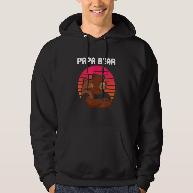 Veste À Capuche Conception Papa Ours & Ourson Liens Adorables Père (Devant)