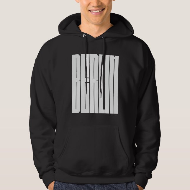 Veste À Capuche conception typographique de la ville de Berlin (Devant)