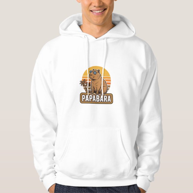 Veste À Capuche Conception vectorielle de papa capybara rétro PAPA (Devant)