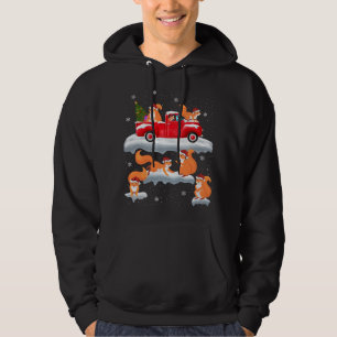 Veste À Capuche Conduite d'écureuils Arbre de Noël Camion Rouge Éc