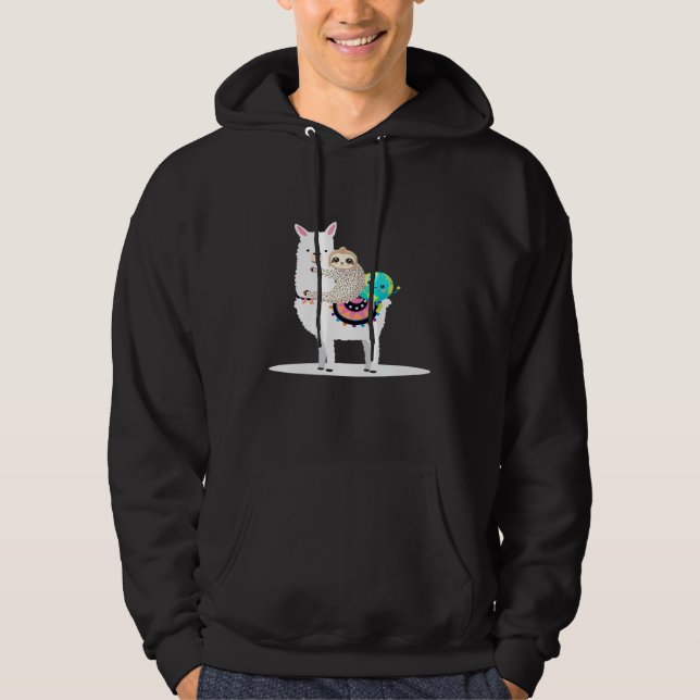 Veste À Capuche Connaissance de l'environnement Sloth Llama Animal (Devant)