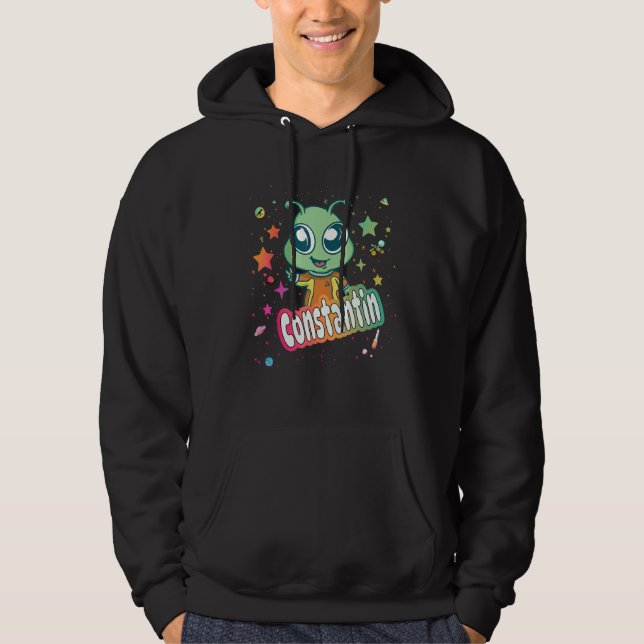 Veste À Capuche CONSTANTIN - Nom du garçon mignon avec un Alien mi (Devant)