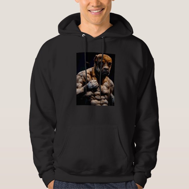 Veste À Capuche Constructeur de corps de chien Boxer (Devant)