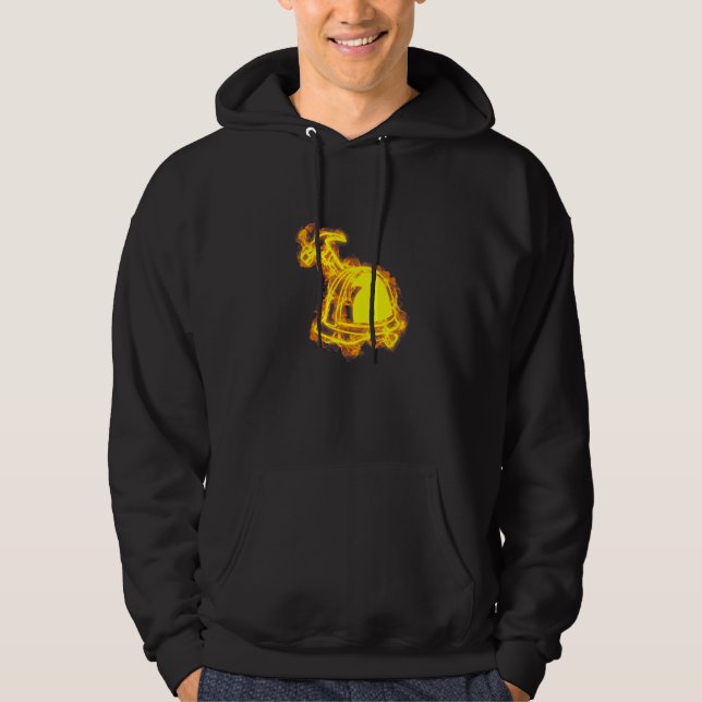 Veste À Capuche Construction du casque et des flammes de marteau (Devant)