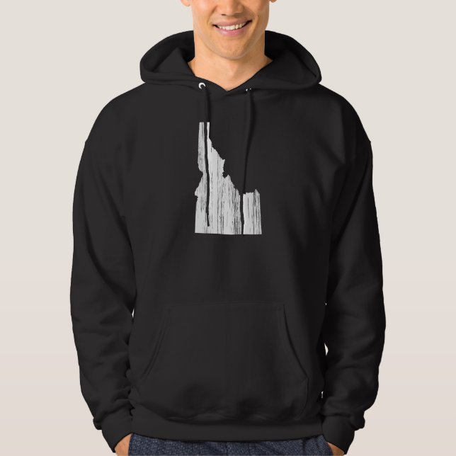 Veste À Capuche Contour affligé d'état de l'Idaho (Devant)