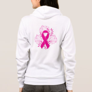 Veste À Capuche Contour rose de fleur de ruban de conscience de