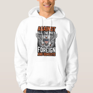 Veste À Capuche Contre tous les ennemis conception de chemise Eagl