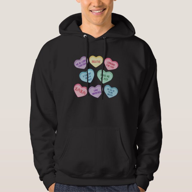 Veste À Capuche Conversation Hearts Respiratory Therapist Valentin (Devant)