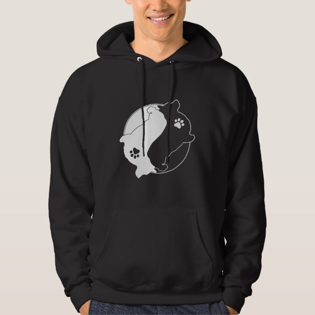 Veste À Capuche Cool Corgi Yin Yang Paw Dog Corgi (Devant)