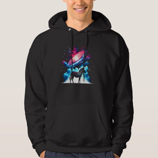 Veste À Capuche Cool Cosmic Zebra Galaxy Graphic Space Art (Devant)