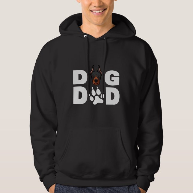 Veste À Capuche Cool Doberman Pinscher Chien Papa Jamais Père (Devant)