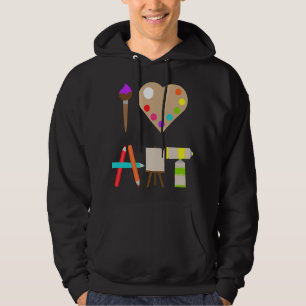 VESTE À CAPUCHE COOL J'ADORE L'ART AMUSANT COULEURS VIVES FUTUR AR