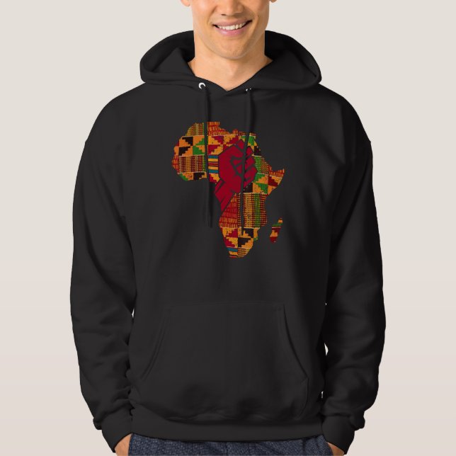 Veste À Capuche Cool Kente Cloth Art Hommes Femmes Afrique Carte P (Devant)