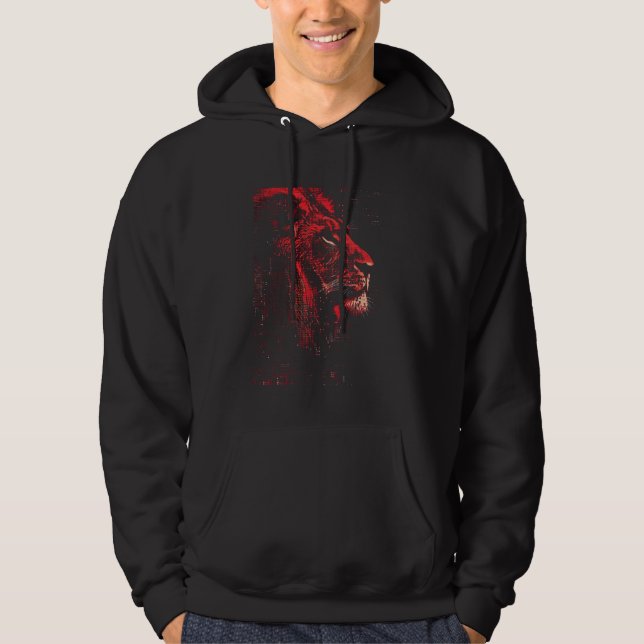 Veste À Capuche Cool Lion Head Zodiac Leo (Devant)