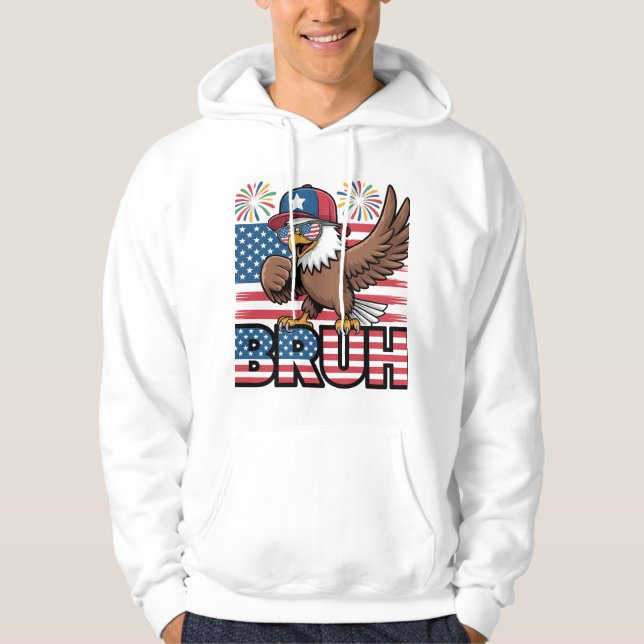 Veste À Capuche Cool Patriotique Aigle Bruh Design (Devant)