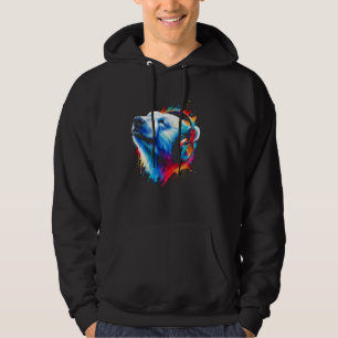 Veste À Capuche Cool Polar Ours Casque Musique Art Noël Oiseau