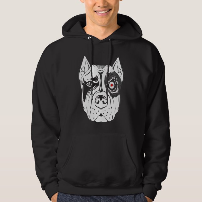 Veste À Capuche cool robot android chien graphique chiens cool chi (Devant)