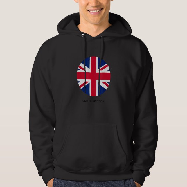 Veste À Capuche Cool Royaume-Uni Illustration du drapeau (Devant)