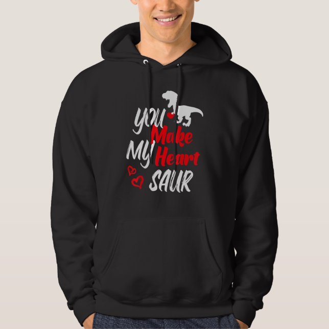 Veste À Capuche Cool Statement Valentine's Day Heart In Love Dinos (Devant)