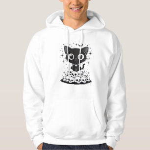 Veste À Capuche Copie de Crânes de Chat Créatif Gothique Minou Noi