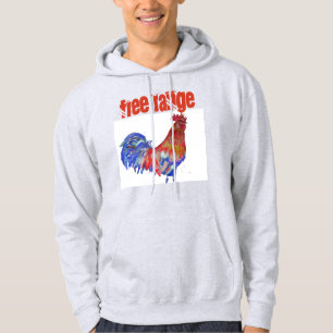 Veste À Capuche Coq Cockerel Aquarelle Poulet en Liberté