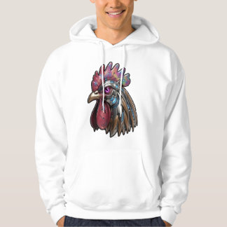 Veste À Capuche Coq Cyberpunk Art mécanique iridescent