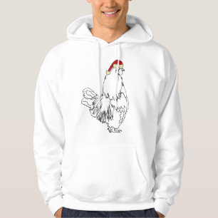 Veste À Capuche Coq drôle de fête en chapeau de Noël Coq humour
