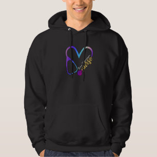 Veste À Capuche Coque Manager Infirmière Watercol Love Heart Steth