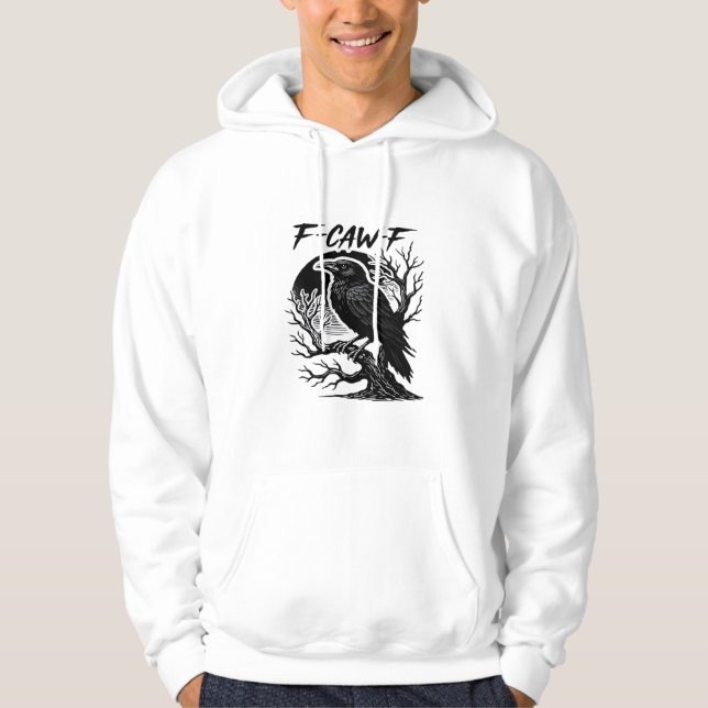Veste À Capuche Corbeau F-Caw-F Humour Gothique Drôle (Devant)