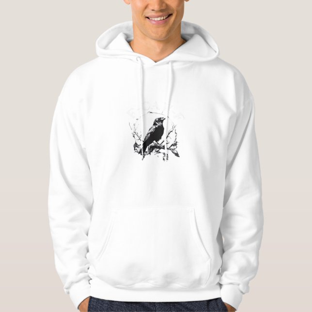 Veste À Capuche Corbeau, F-Caw-F Oiseau Drôle Tendance Drôle (Devant)