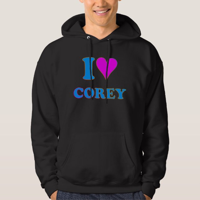 Veste À Capuche COREY TIGER 80's RETRO I LOVE COREY (Devant)