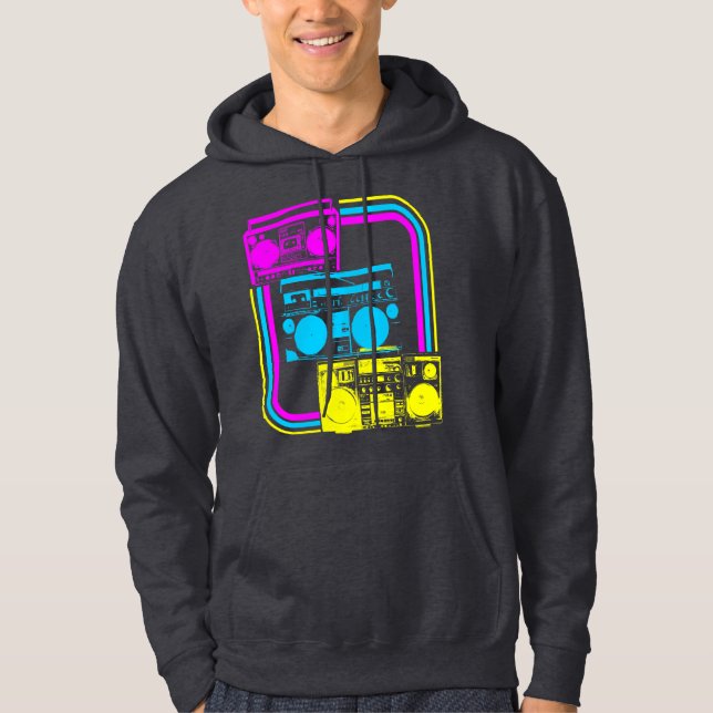 Veste À Capuche Corey Tiger Radio Boombox Rétro 80s (Devant)