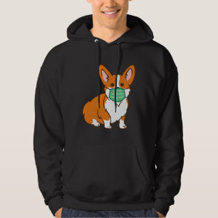 Veste À Capuche Corgi Chien Masque Visage Masque Distances sociale