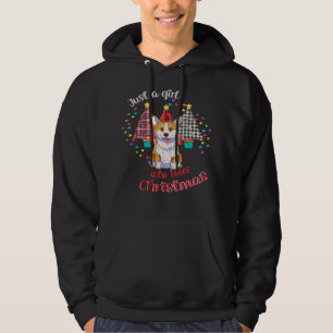 Veste À Capuche Corgi Dog Funny Joyeux Noël Corgi Tree Lumières