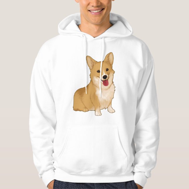 Veste À Capuche Corgi doux et souriant (Devant)