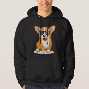 Veste À Capuche Corgi Lunettes De Soleil Merica Drapeau Le De Juil