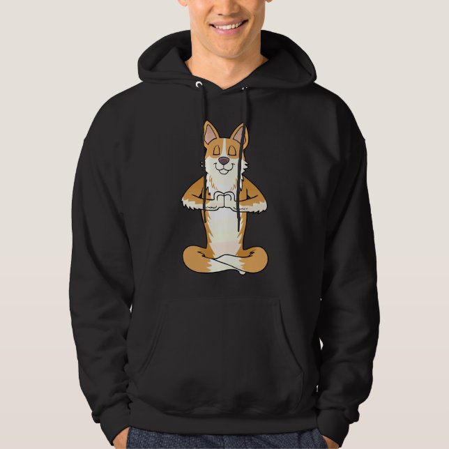 Veste À Capuche Corgi Namaste Yoga (Devant)