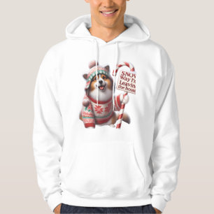 Veste À Capuche Corgi/Pomeranian drôle en pull : "Jamais sous la n