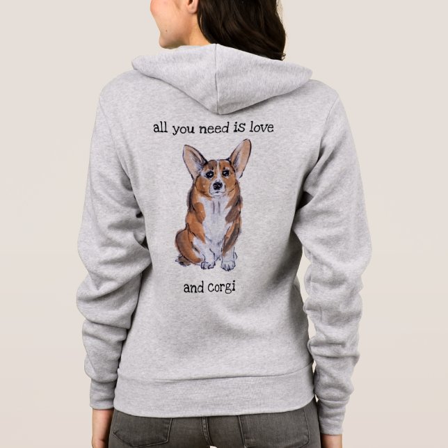 Veste À Capuche Corgi suet et aquarelle (Dos)