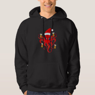 Veste À Capuche Costume de Noël Octopus Beer Mugs rouge Octopus Me