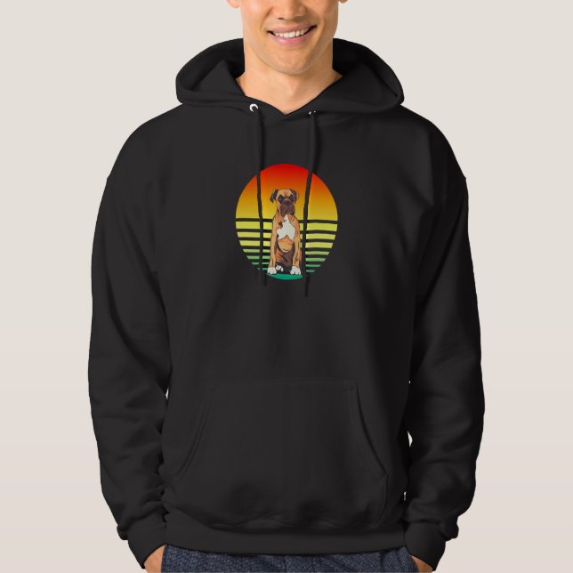 Veste À Capuche Coucher de soleil de chien de boxe (Devant)