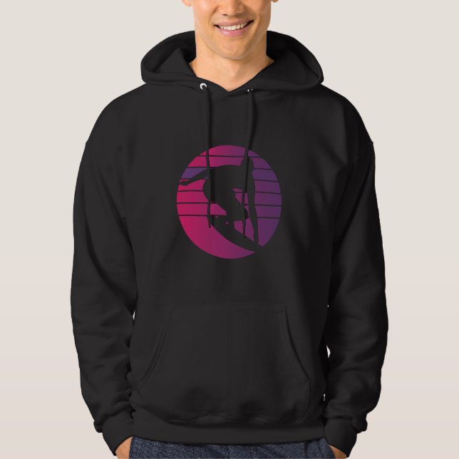 Veste À Capuche Coucher de soleil surfeur Rétro (Devant)