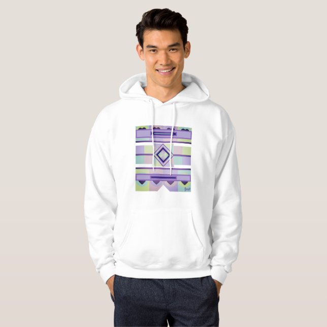 Veste À Capuche Couleurs pastel & coeurs violets battre (Devant entier)