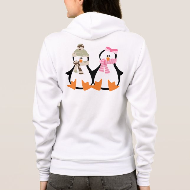 Veste À Capuche Couples militaires de pingouin (Dos)