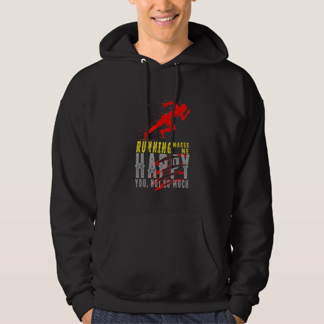 Veste À Capuche Courir Me Rend Heureux Que Vous Ne Courrez Pas Tan (Devant)
