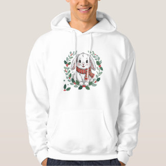 Veste À Capuche Couronne de lapin de Noël – Lapins de fête mignons